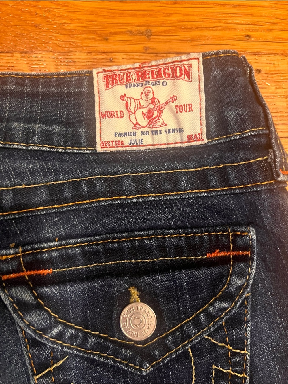 Vintage True Religion Julie Skinny Low Ride — Women's Size 24 — Dark Indigo Wash
